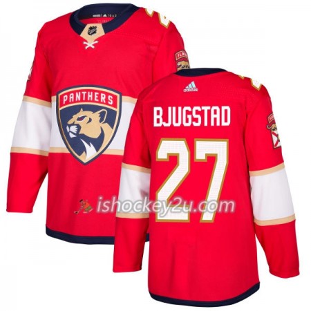 Mænd NHL Florida Panthers Trøje Nick Bjugstad 27 Adidas 2017-2018 Rød Authentic